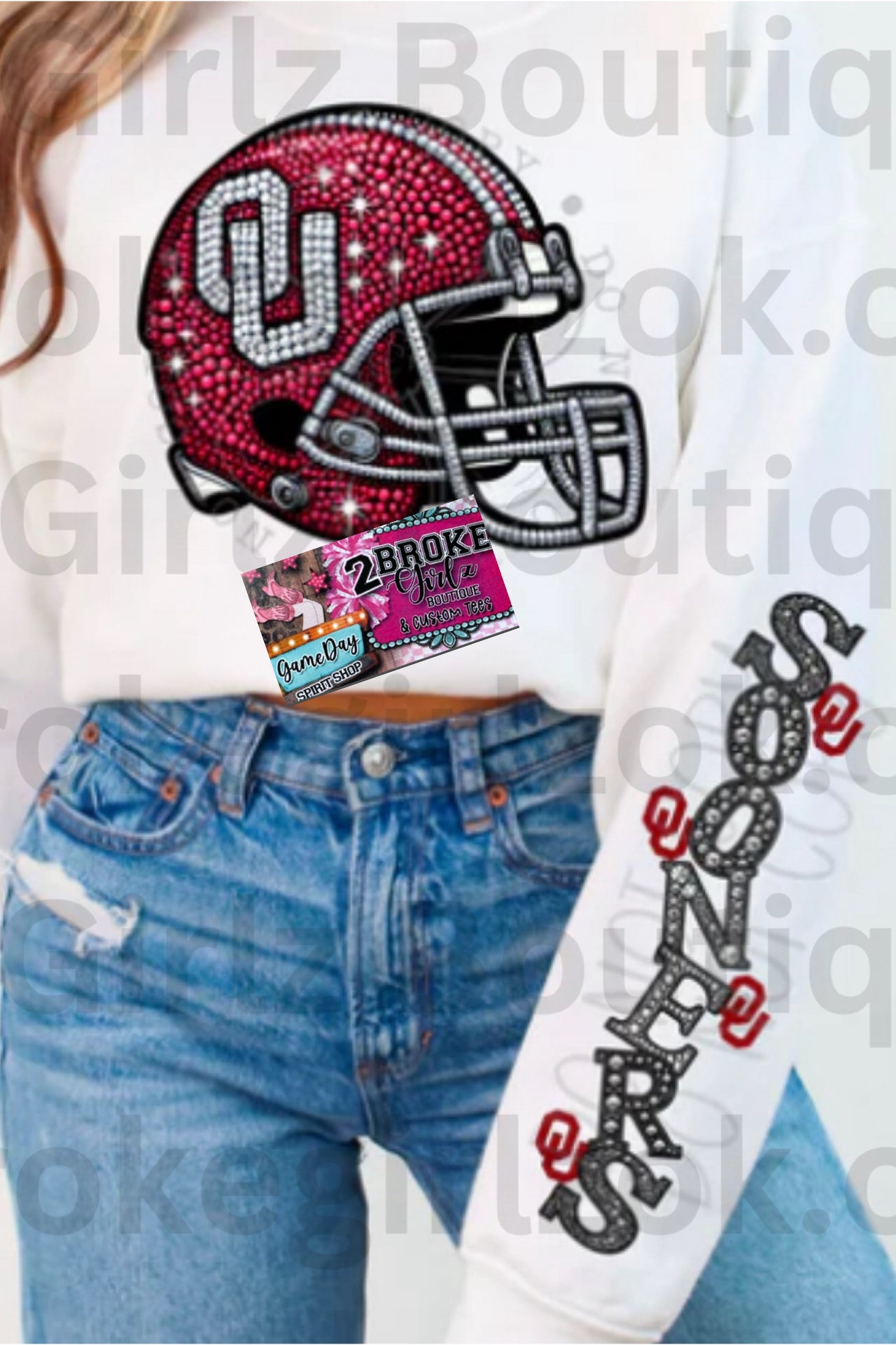 Sooner Faux Bling Sweatshirt