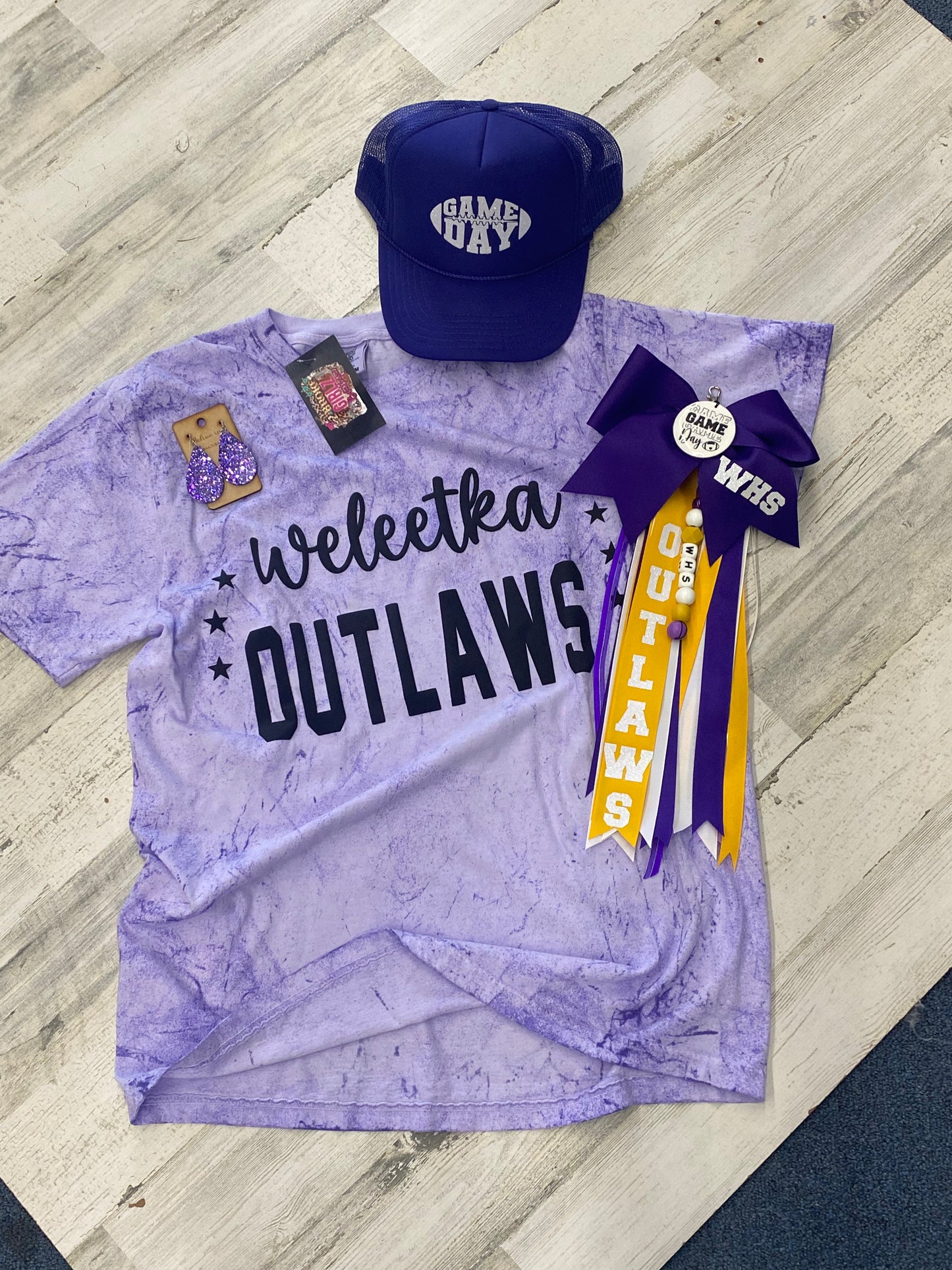 Weleetka Outlaws Puff Tee