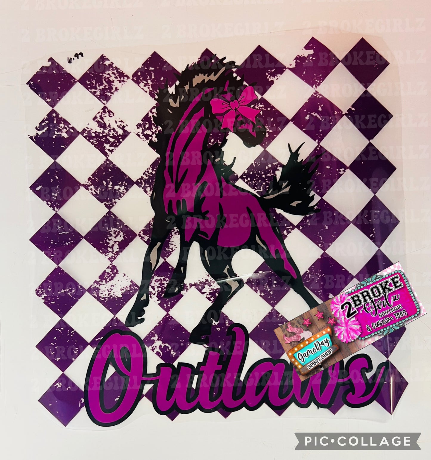 DTF Outlaws Checkered Print