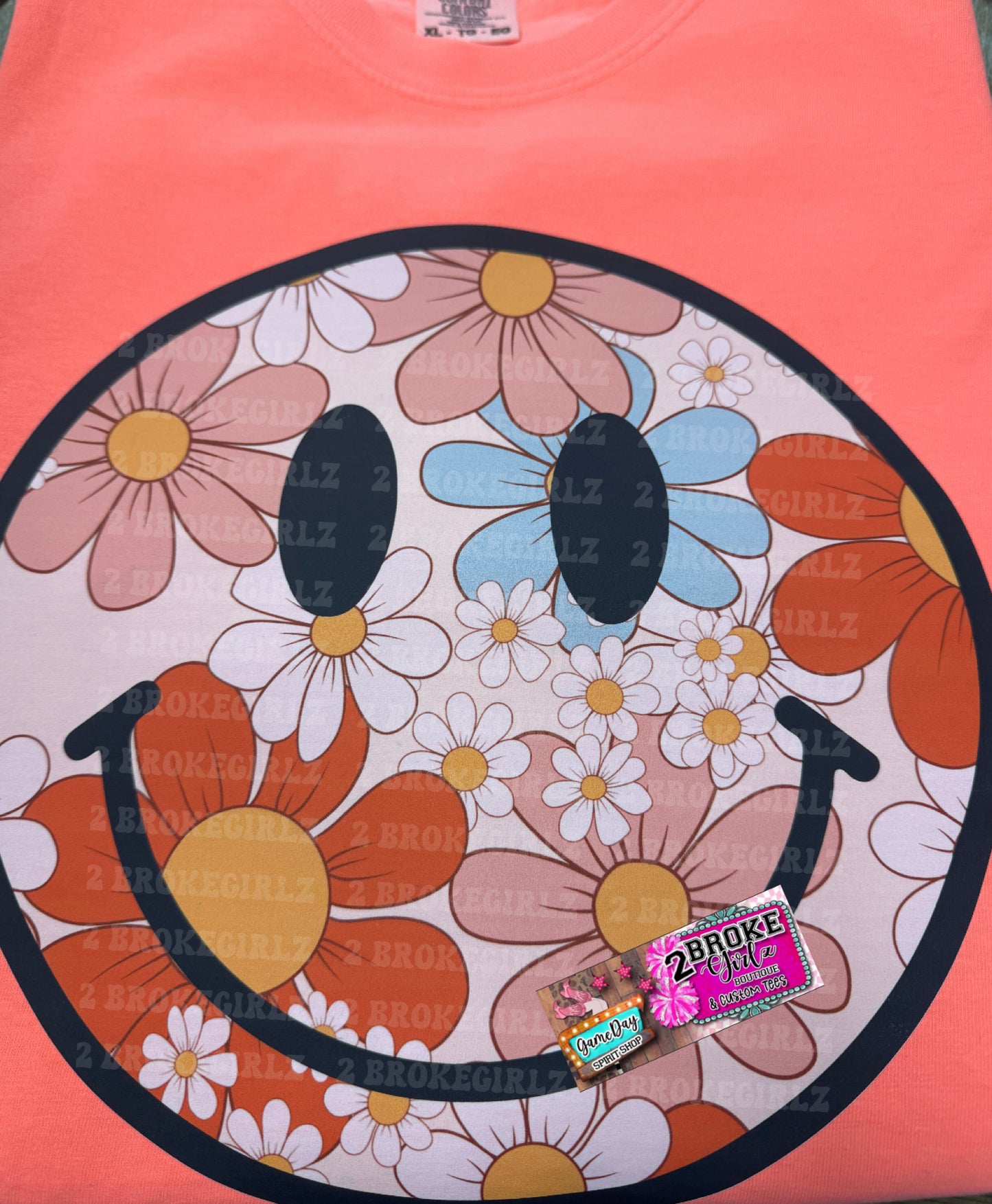 Floral Smiley Graphic Tee