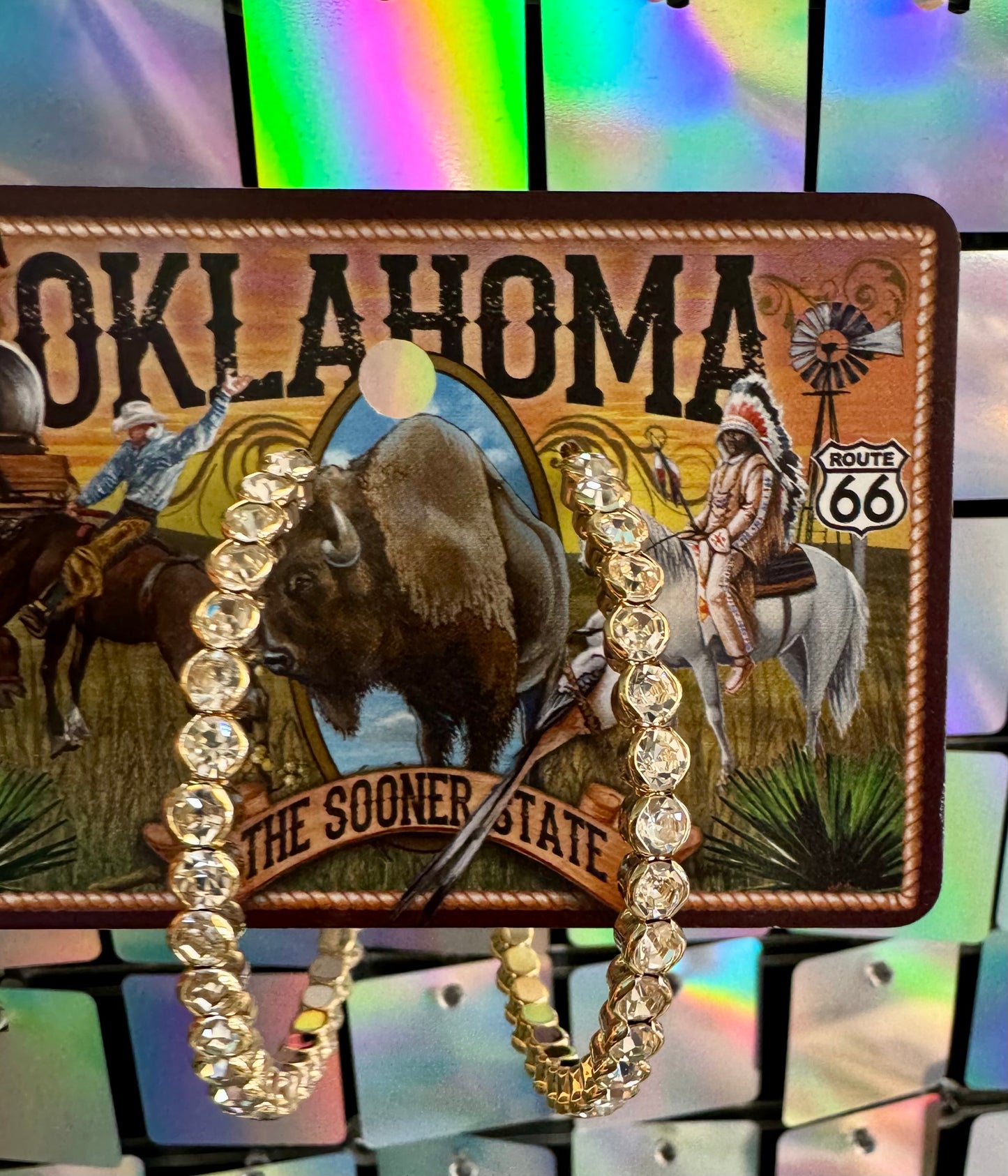 Gold Rhinestone Hoop Earrings