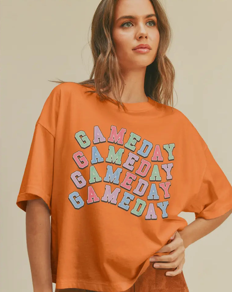 Game Day Graphic Mom Crop Tee