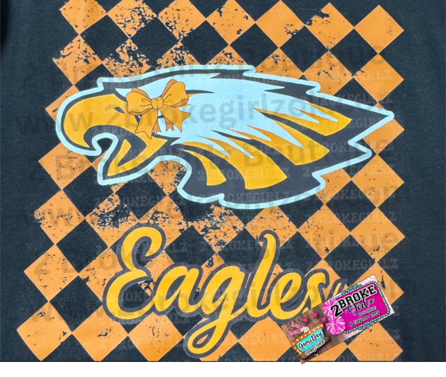 Eagles Checkered Graphic Tee