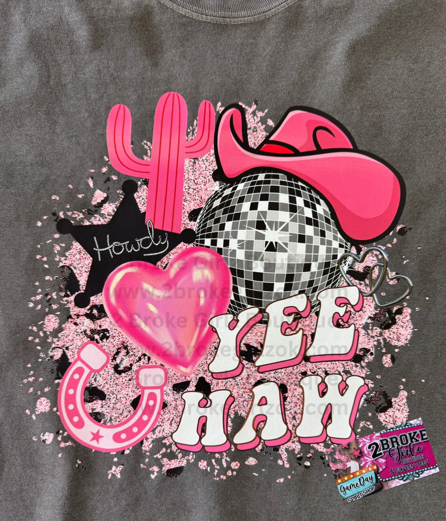 YEE HAW Comfort Colors Mom Crop