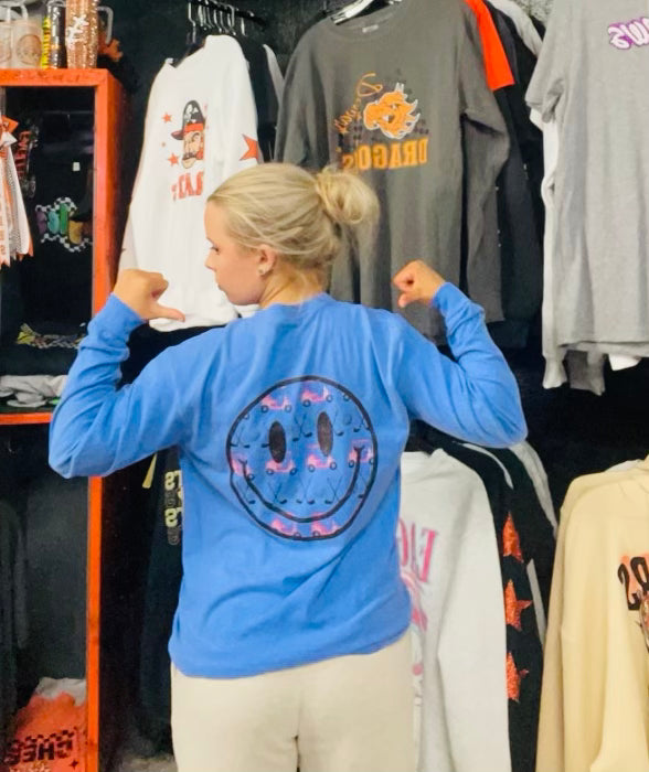 Golf Smiley Comfort Color Long Sleeve Tee