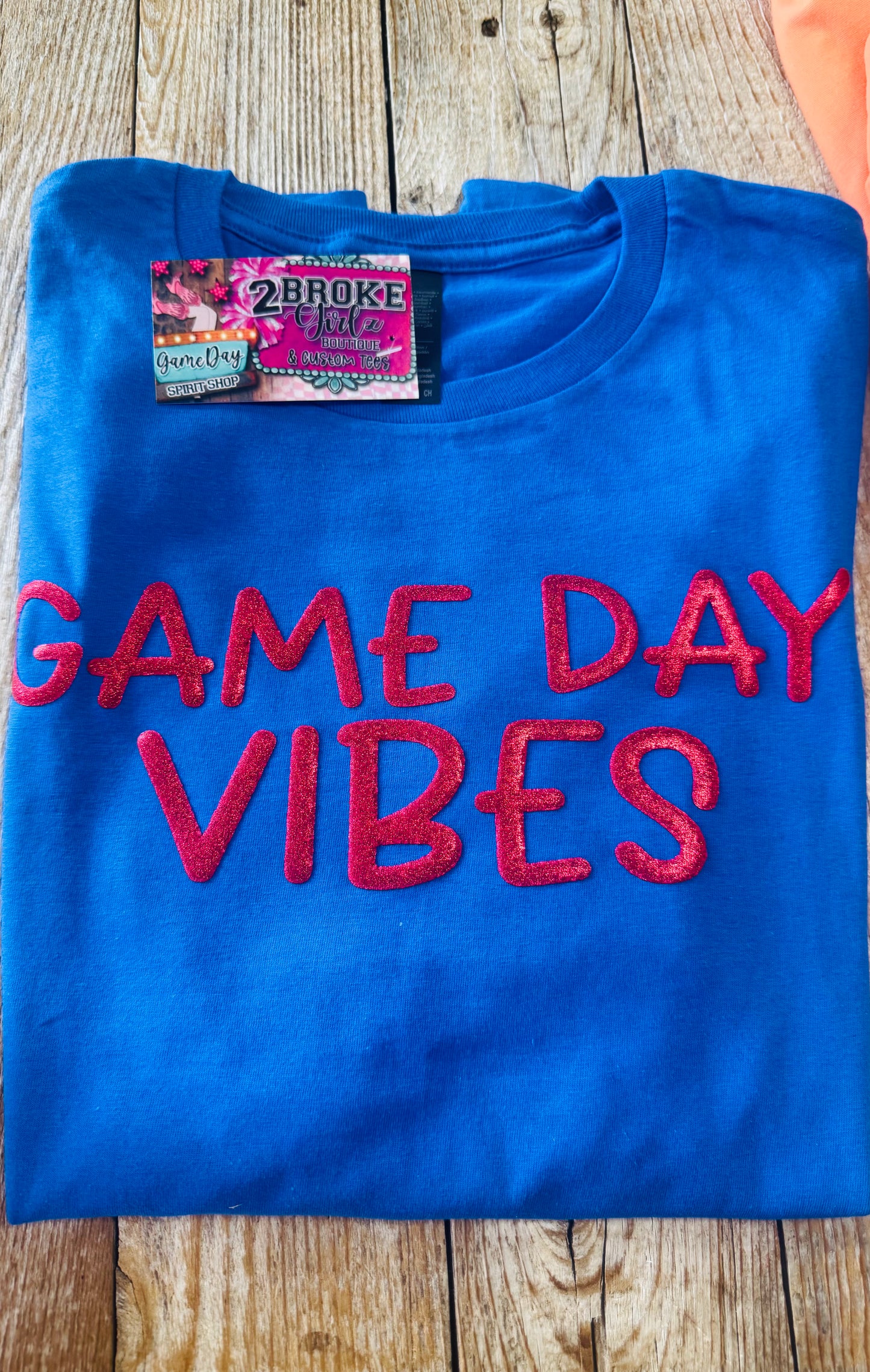 Red Game Day Glitter Puff Tee