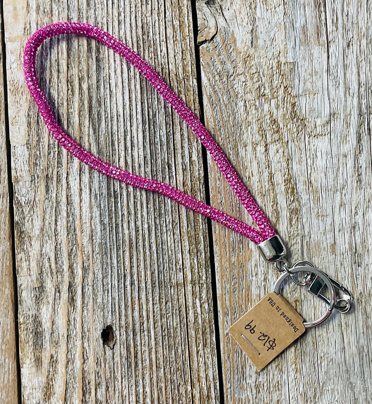 Pink Rhinestone Keychain