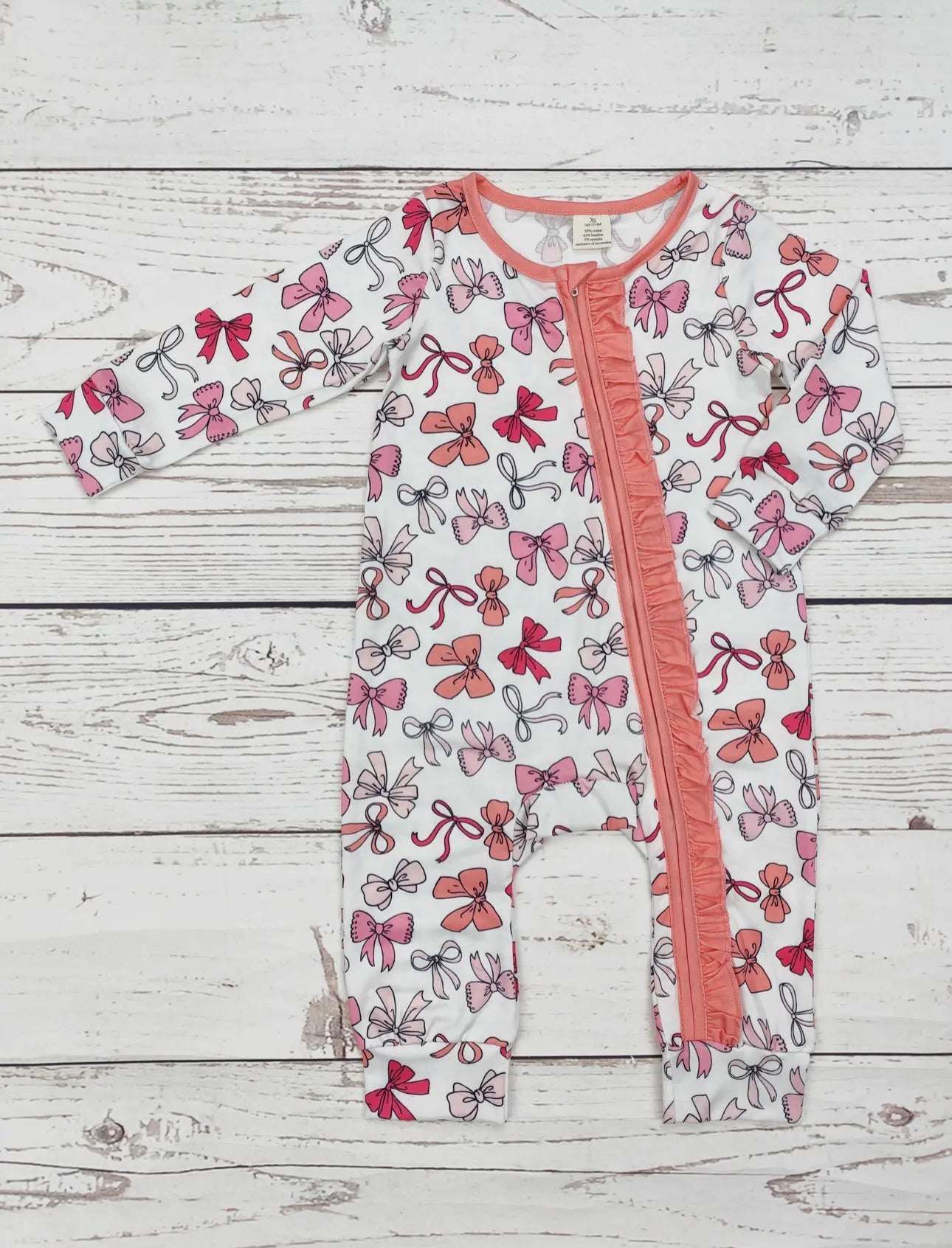 Bow Print Baby Zipper Sleeper