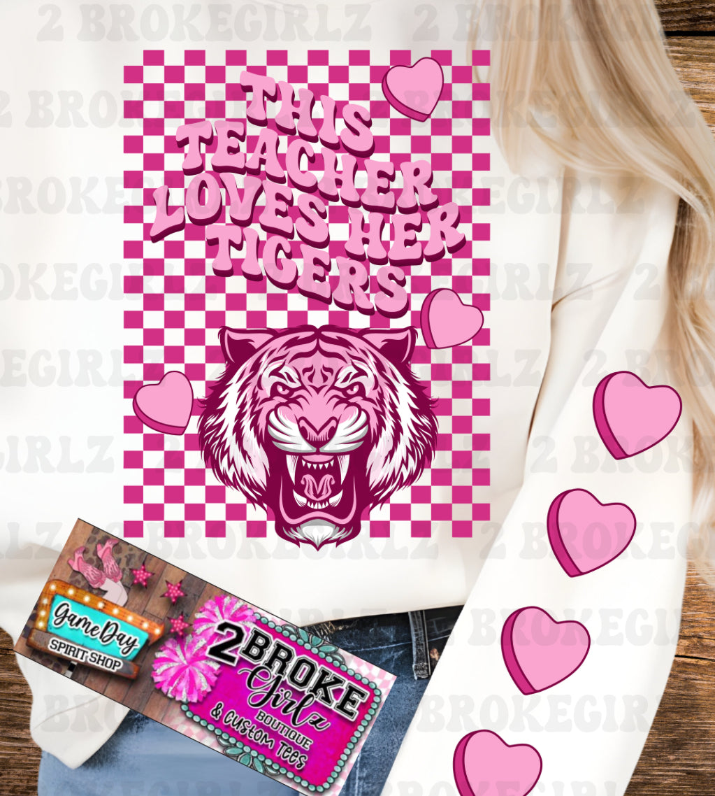 This Teacher Loves Her Tigers - Tee or Crewneck