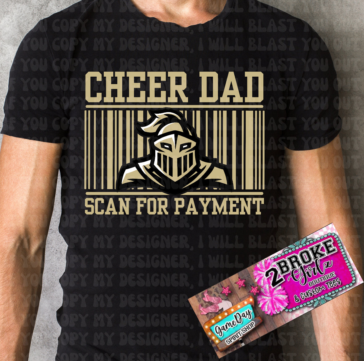 Custom Cheer Dad Tee Leave Mascot In Notes At Checkout