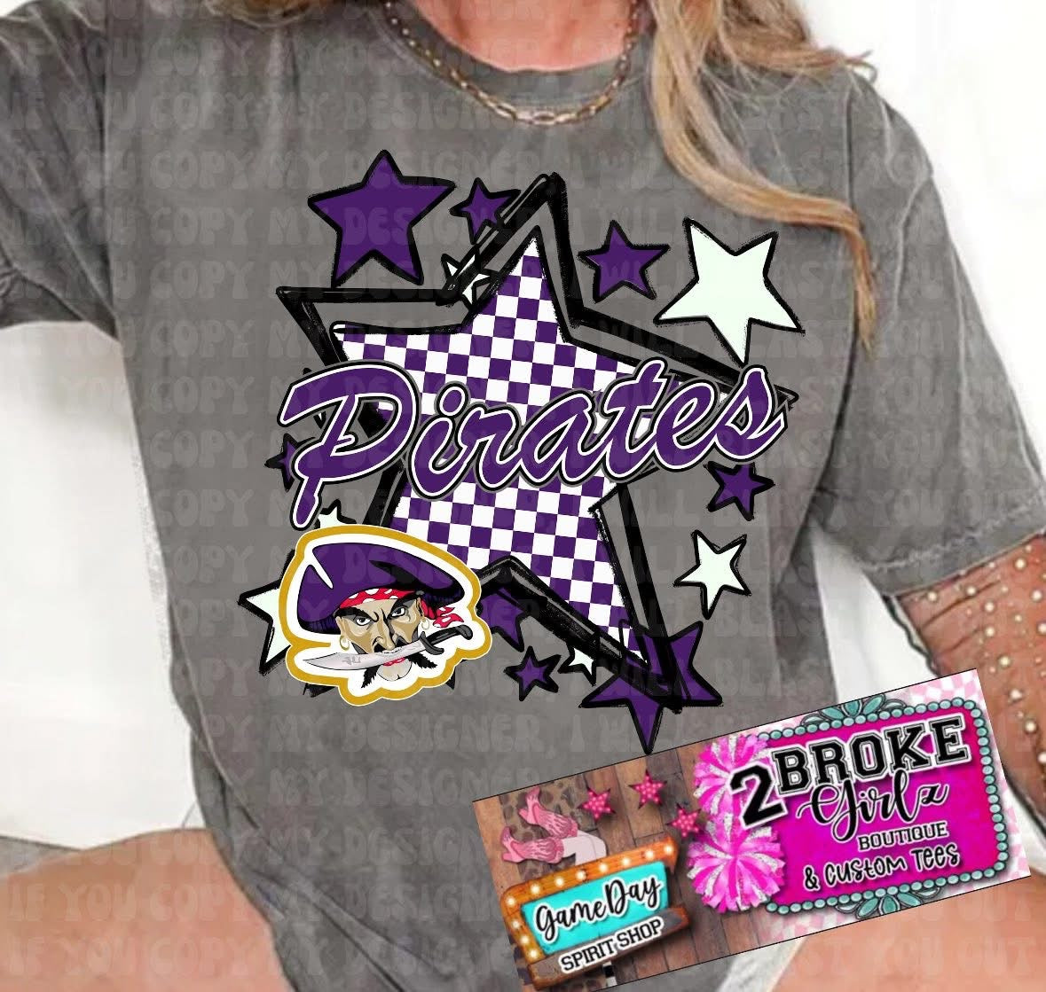 Custom Star Comfort Color Tee **Leave school/mascot in the notes section at checkout**