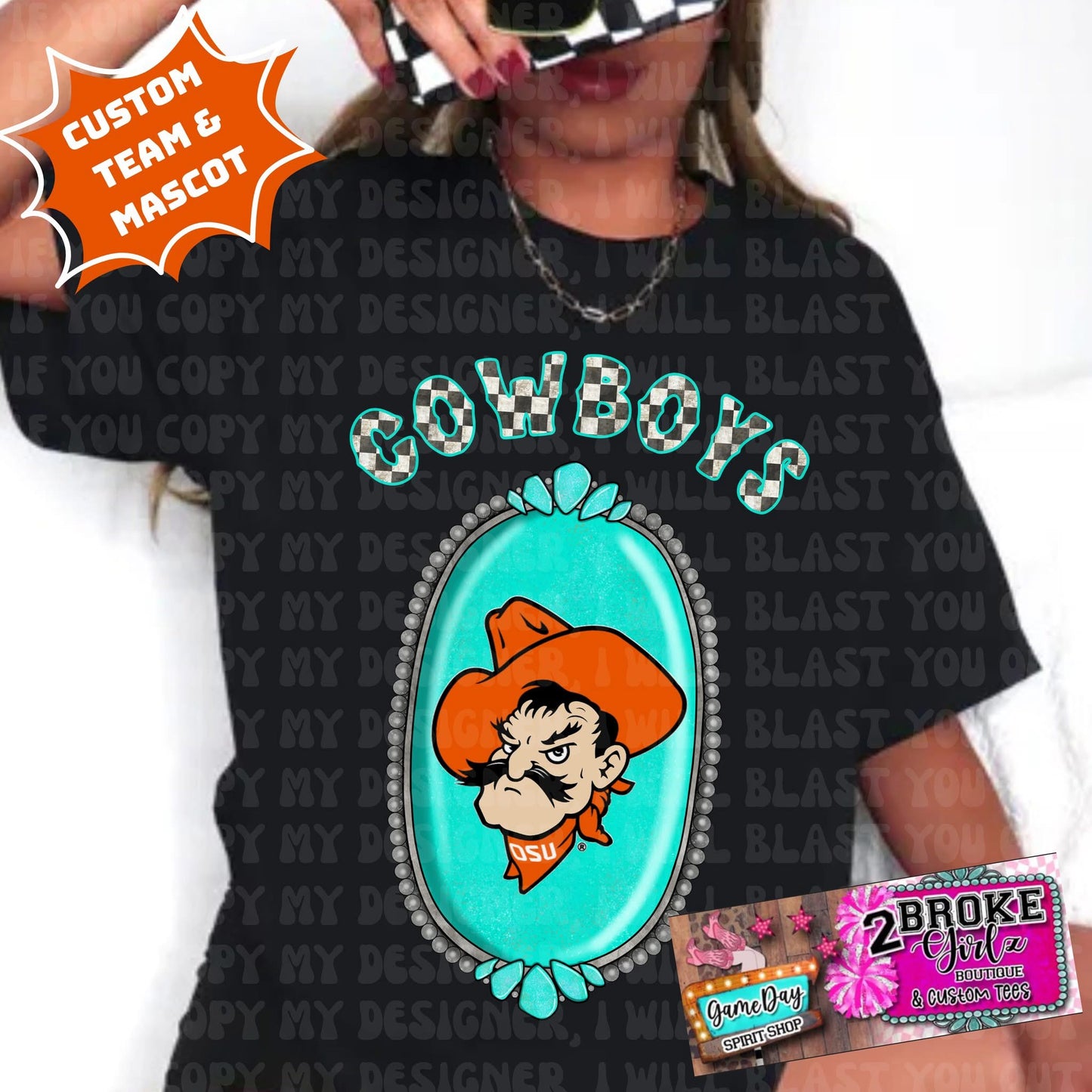 Custom Mascot Turquiose Tee/Sweatshirt