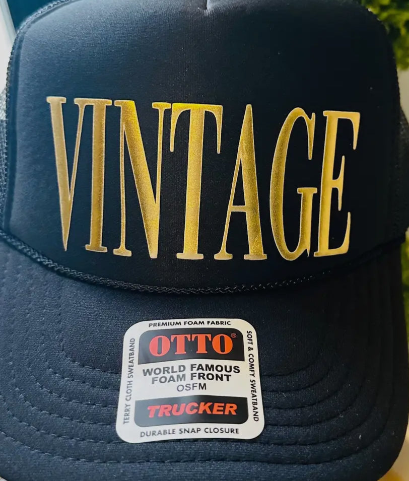 Vintage Metallic Puff Trucker Hat