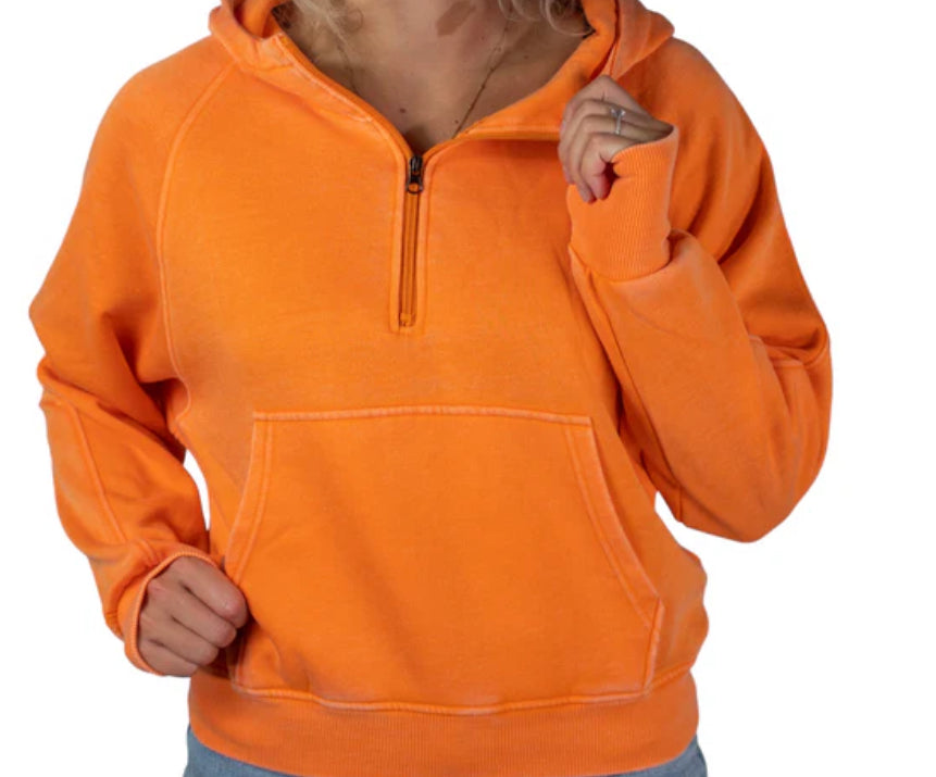Half Zip Wash Hoodie