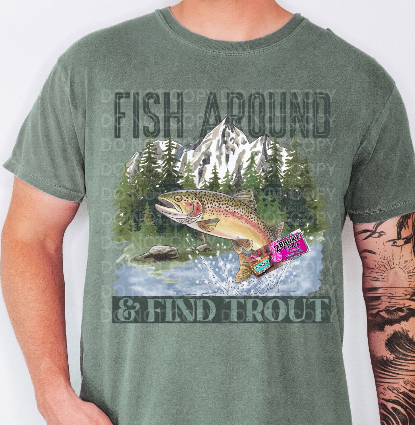 Fish Around & Find Trout Comfort Color Tee
