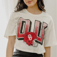 OU Sooners Helmet Fade Off
White Cropped Tee
