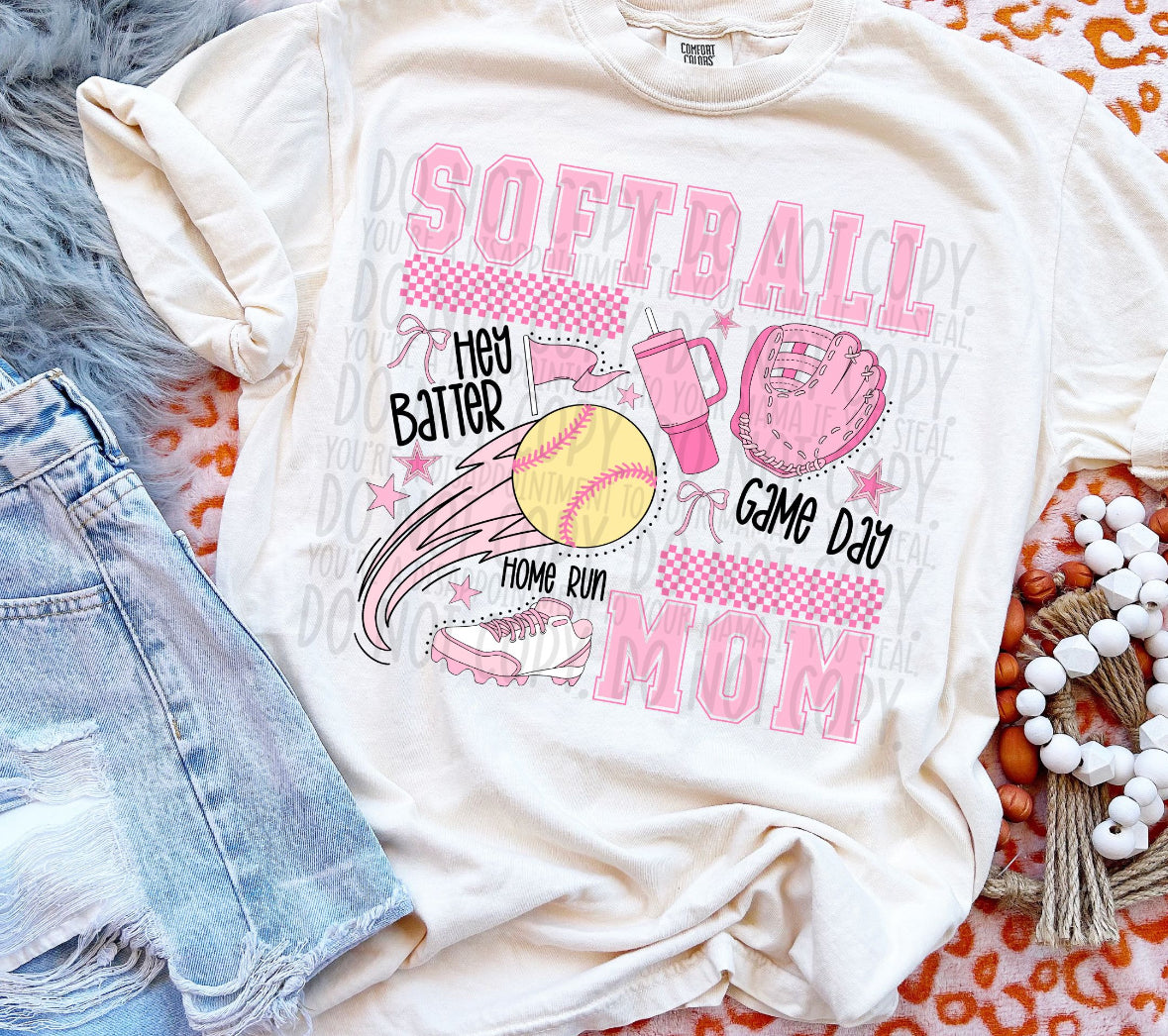 Softball Mom Comfort Colors Tee