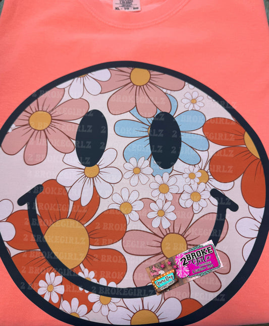 Floral Smiley Graphic Tee