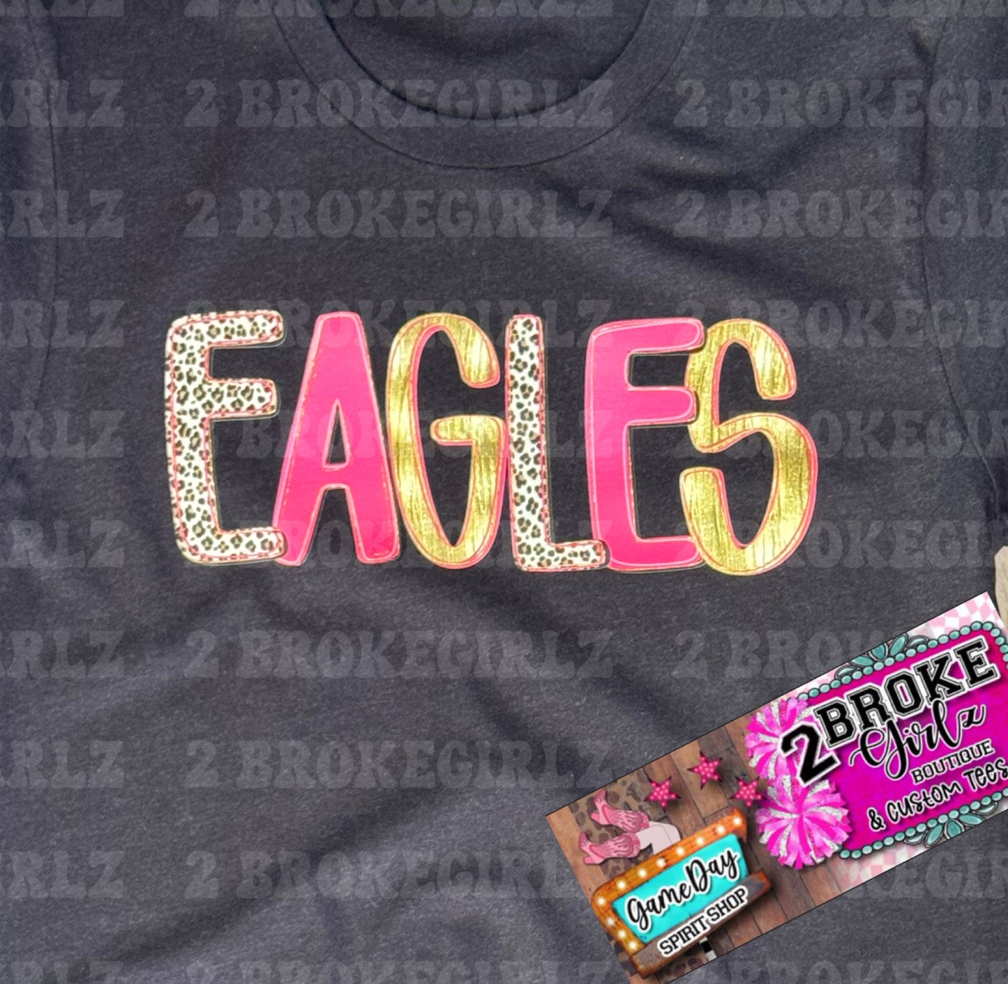 Eagles Pink Leopard Print Mascot