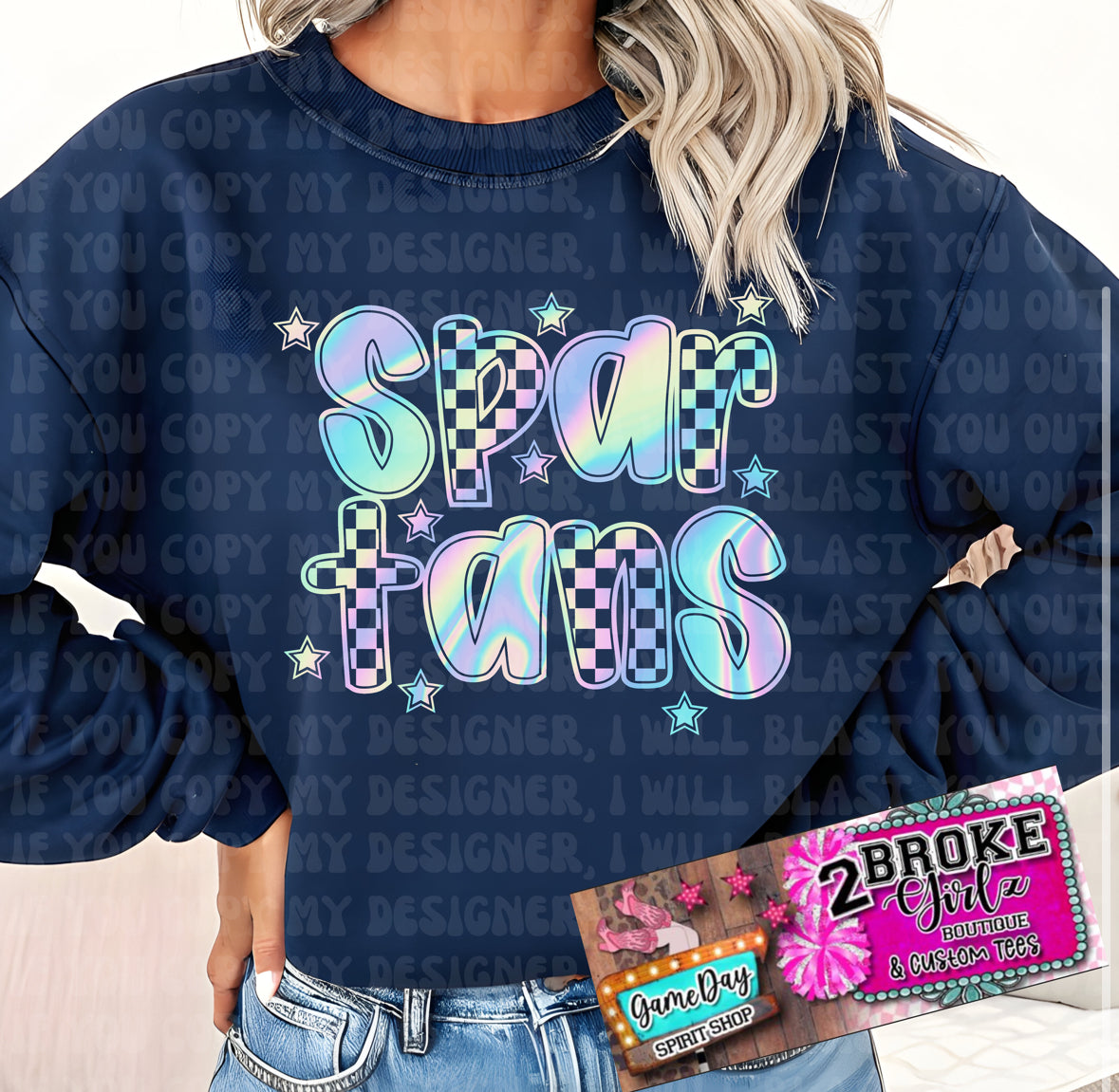 Spartans Holographic Tee or Sweatshirt Youth-Adult