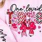 One Loved Teacher Crewneck with CUSTOM Sleeve Design