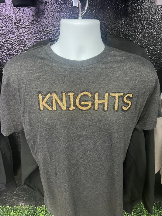 Gold and Black Knights Glitter Tee