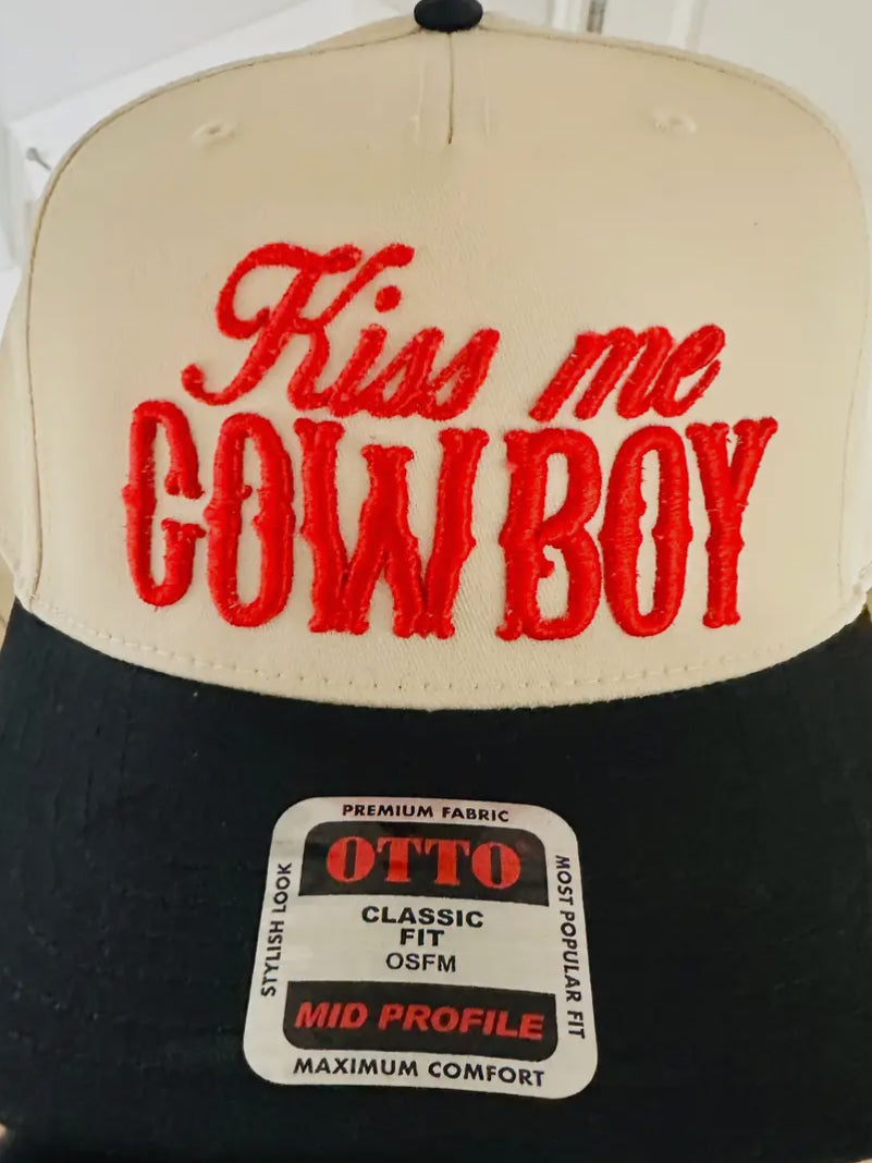 Kiss My Cowboy Embroidered Trucker Hat