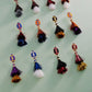Interception Football Shaped Tassel Post Earrings