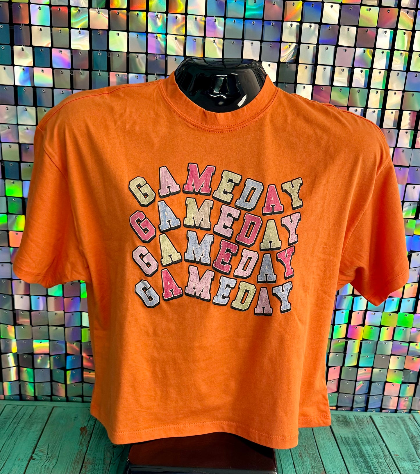 Game Day Graphic Mom Crop Tee