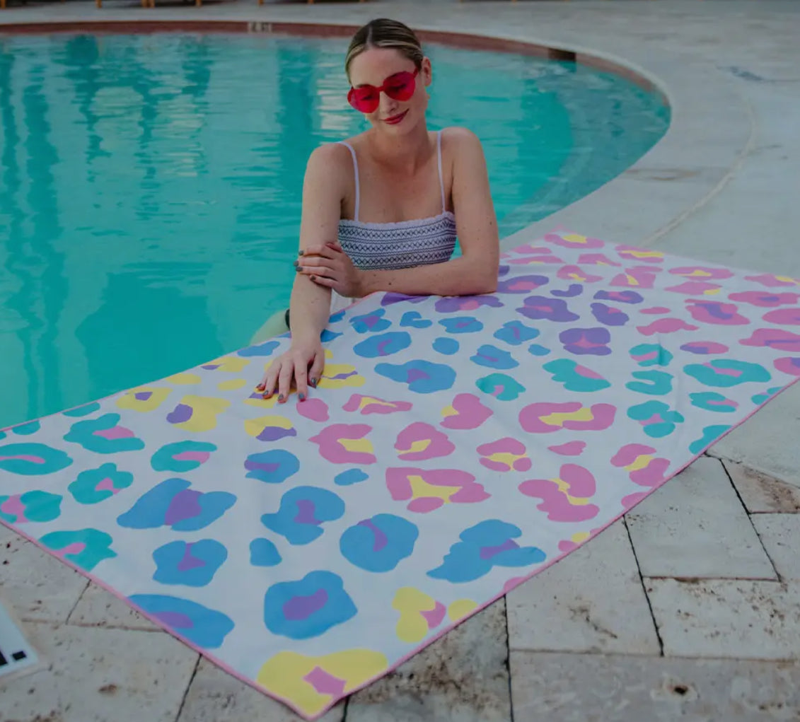 Multicolored Leopard Quick Dry Beach Towel