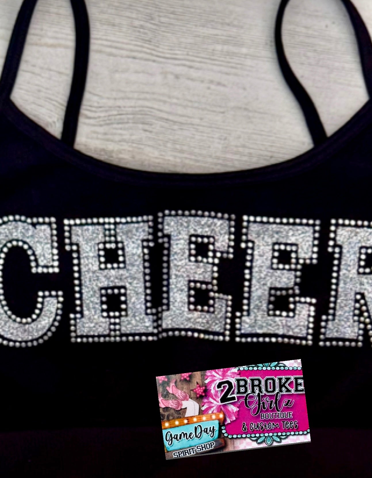 Cheer Bandeau Bra Cami with Embellishment One Size