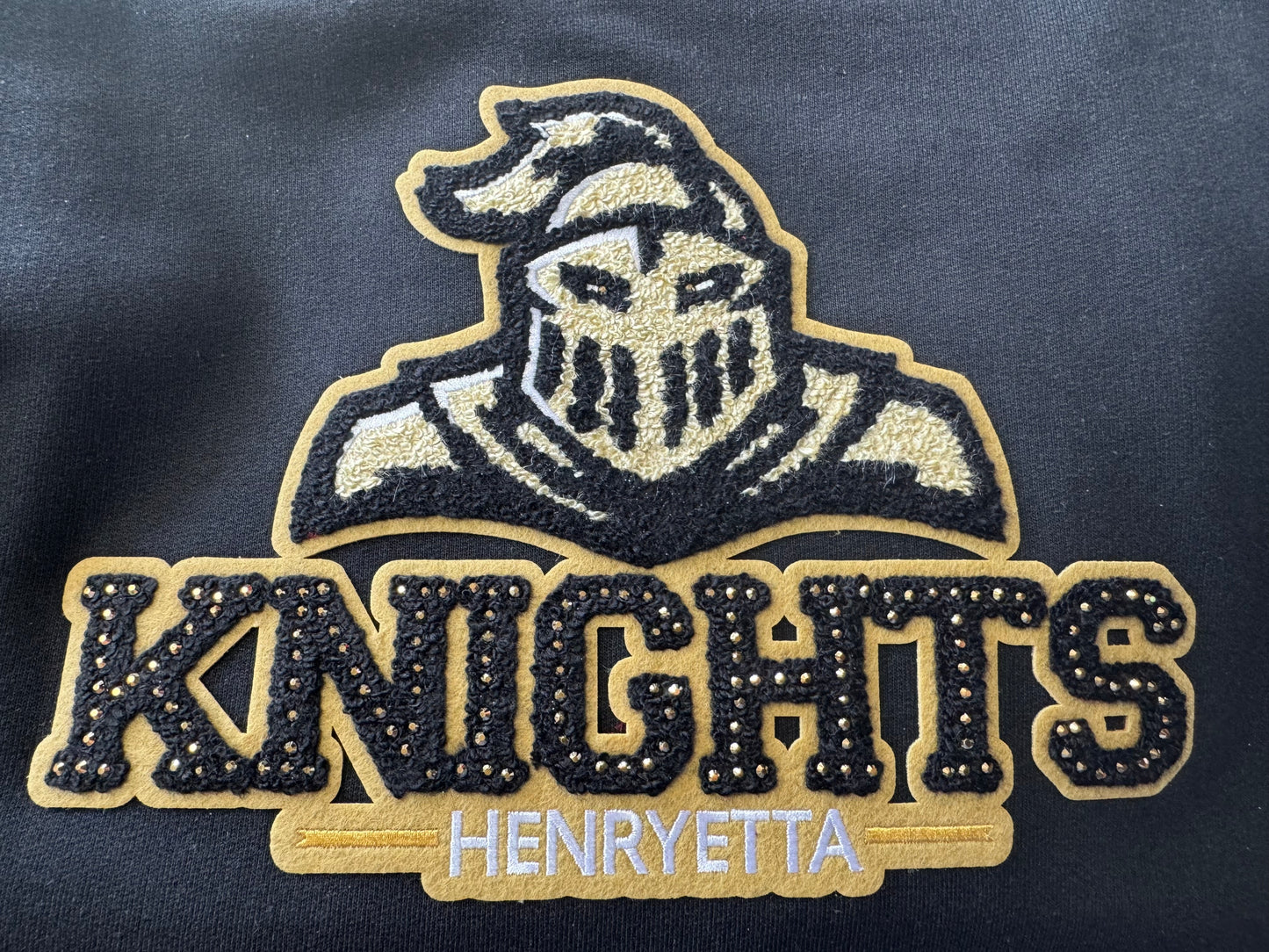 Knights Chenille Rhinestone Patch Crewneck Sweatshirt