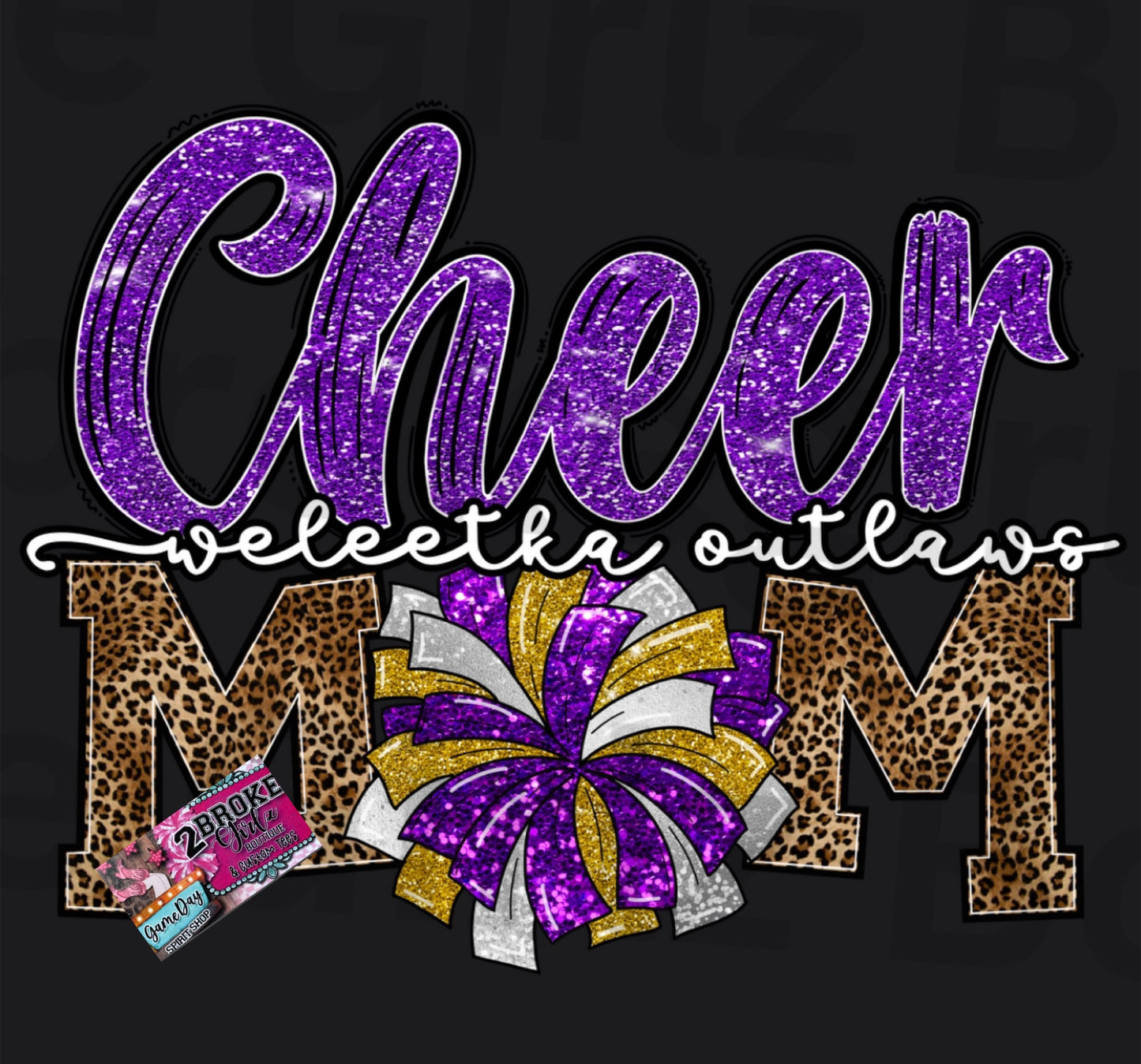 Weleetka Outlaws Cheer Mom Graphic Tee