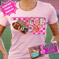 Pink Check Game Day Mascot Graphic Tee