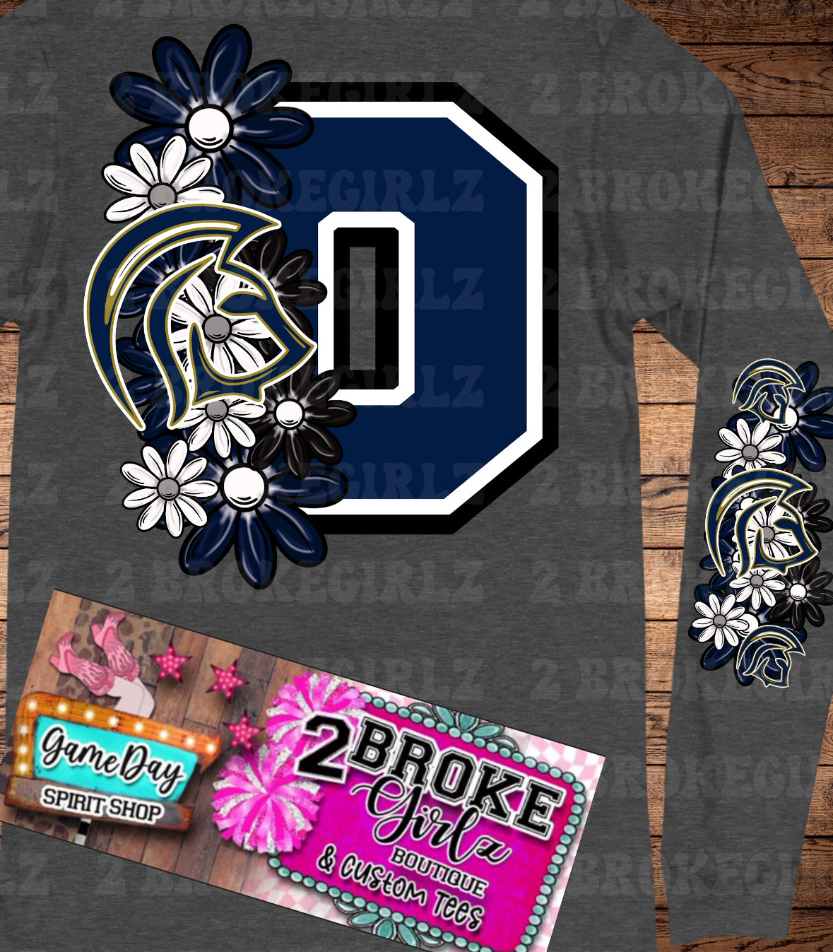 The Academy Of Okmulgee Custom Floral Design Sweatshirt Or Tee