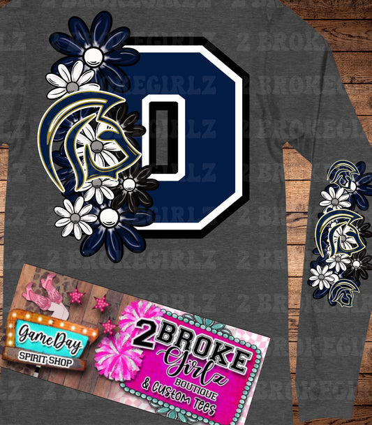 The Academy Of Okmulgee Custom Floral Design Sweatshirt Or Tee