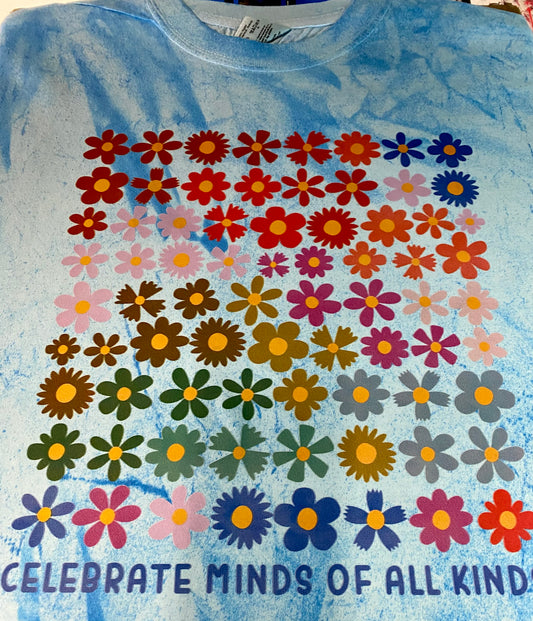 Celebrate Minds of All Kinds Tee acid Wash Tee