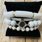 White Beaded Bracelet Set
