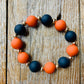 Orange & Black Beaded Bracelet
