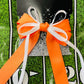 Orange & White Hair Bow