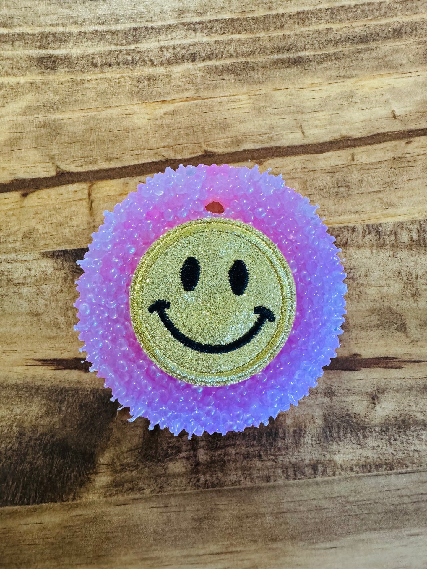 Gold Chenille Smiley Freshie