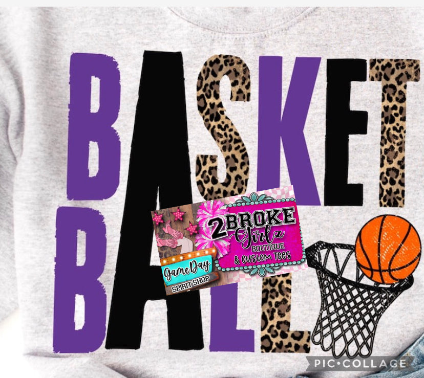 Purple Basketball Tee or Crewneck