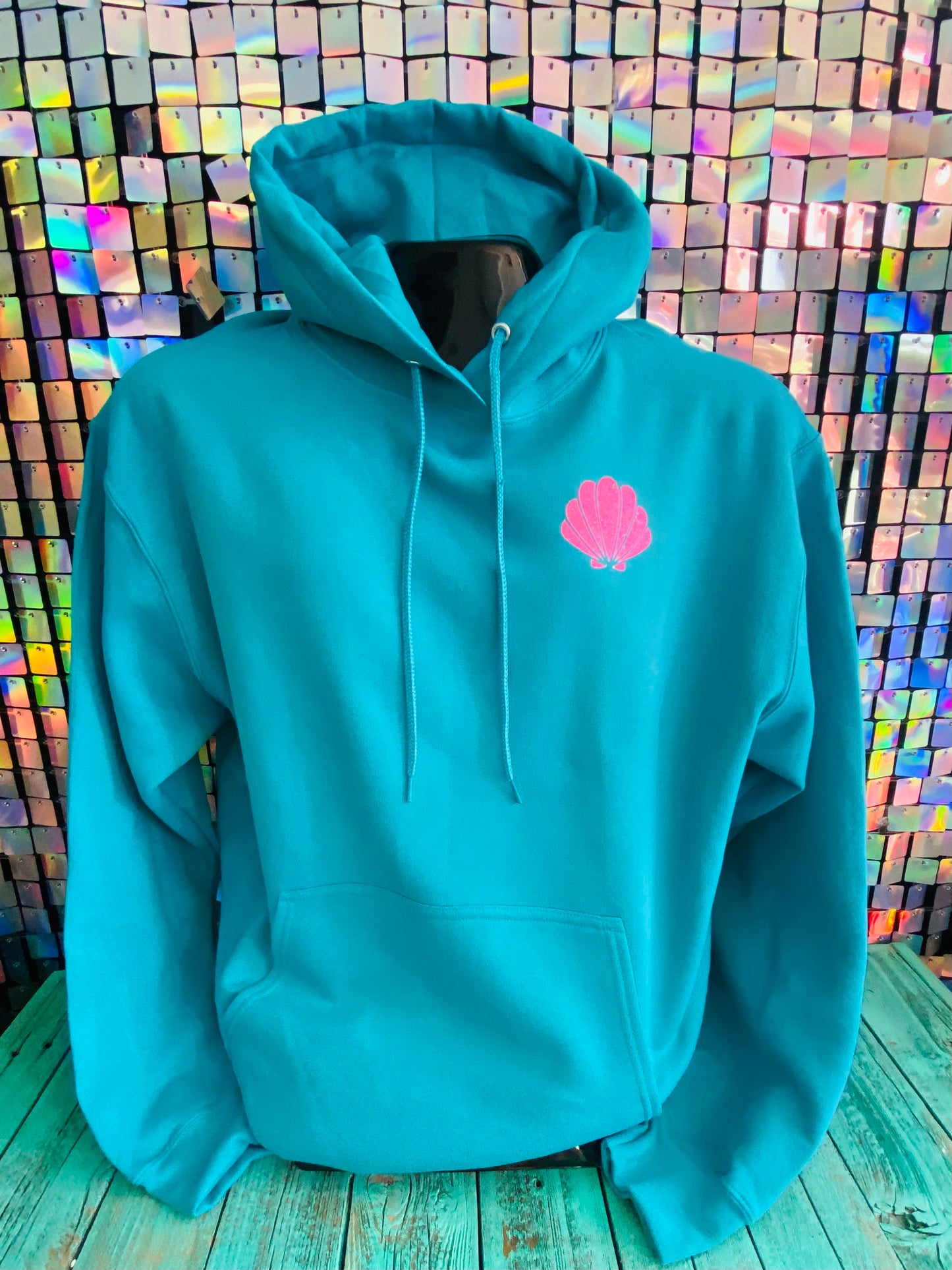 Beach More Worry Less Glitter Hoodie