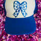 Blue checkered Bow Trucker Hat