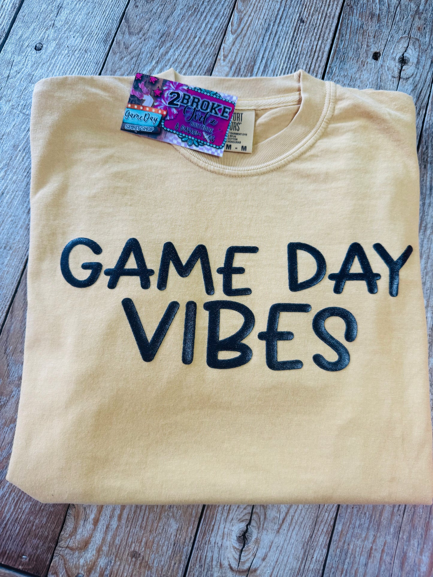 Gold & Black Game Day Vibes - Glitter Puff