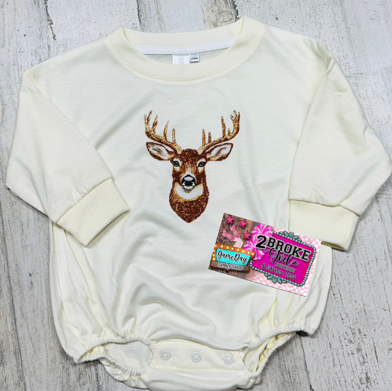 Faux Rhinestone Deer Onesie