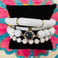 White Beaded Bracelet Set