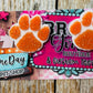 Orange & White Paw Earrings
