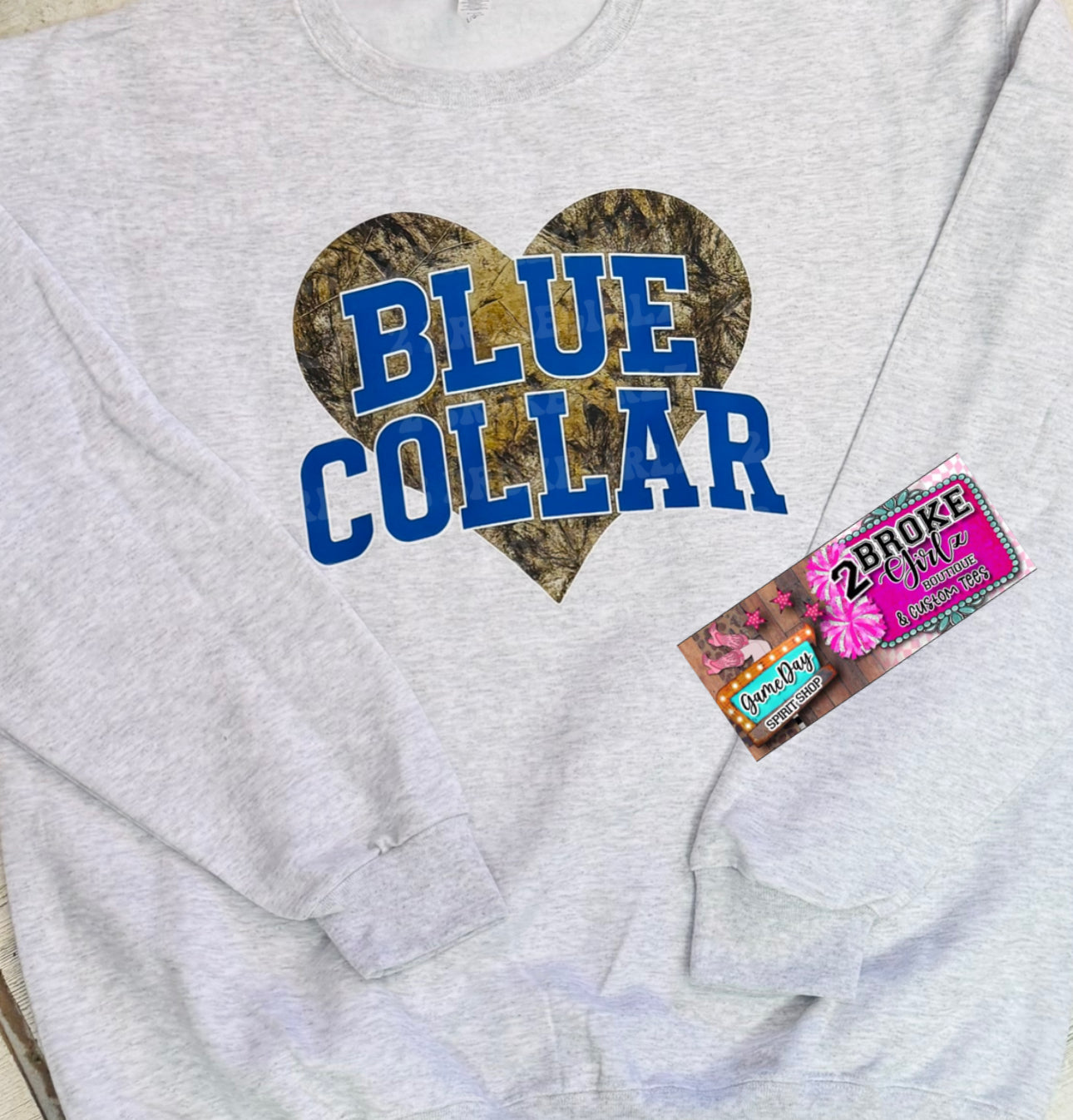 Camo Blue Collar Sweatshirt