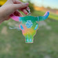 Rainbow Bull Skull Freshie